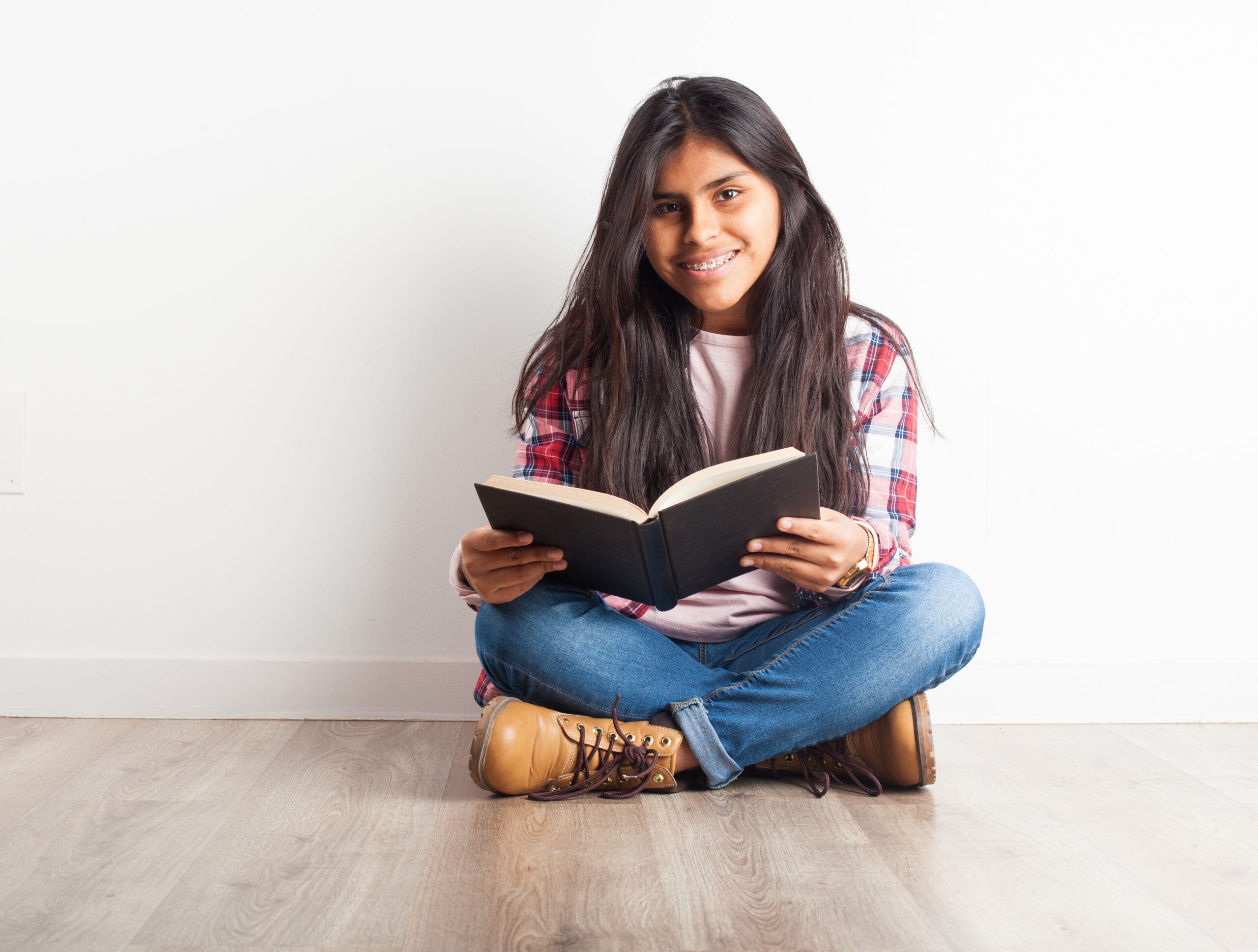 Latin,Girl,Reading,A,Book